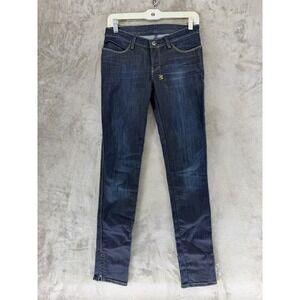 Ksubi Jeans Womens 27 Super Skinny Zip After Dark Dark Blue Ankle Zip EUC